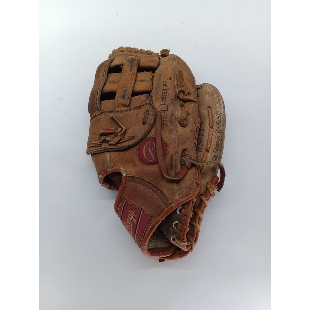 Rawlings RSG3 Right Hand Throw Softball Glove Brown Leather Deep Well Pocket a8